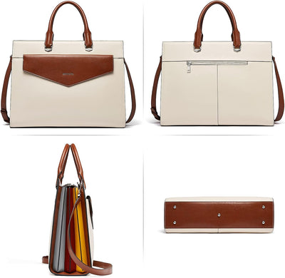 BOSTANTEN Damen Aktentaschen Leder Laptop Schultertasche 15.6 Zoll Frauen Arbeitstasche Businesstasc