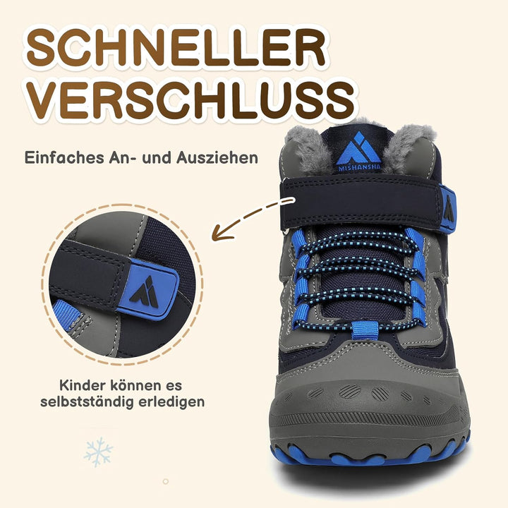 Mishansha Schneestiefel Kinder Winterschuhe Gefüttert Winterstiefel für Jungen Mädchen, Gr.24-38 EU