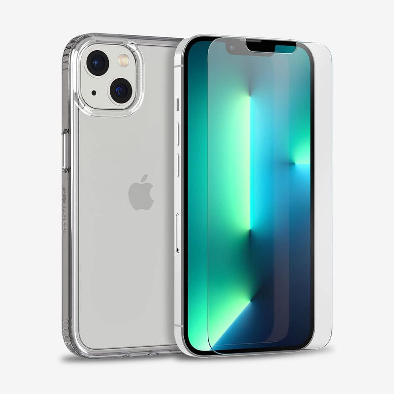 Tech 21 Evo Clear and Impact Glass Bundle für iPhone 13 - Schutzhülle mit 3,6 m Multi-Drop-Schutz un