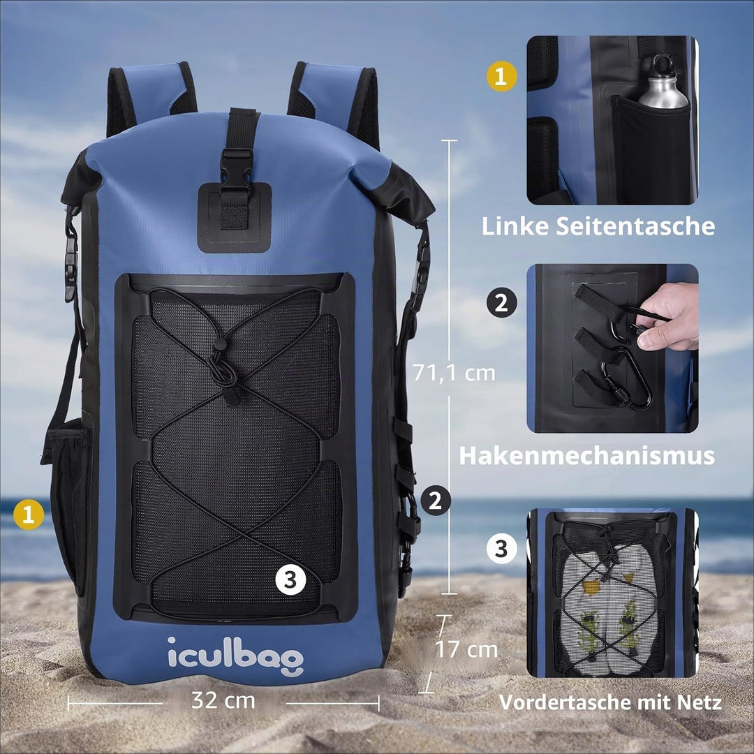 Wasserfester Rucksack 30L/40l wasserdichte Taschen FüR Boote Strand Gadget BootszubehöR Dry Bag Wass
