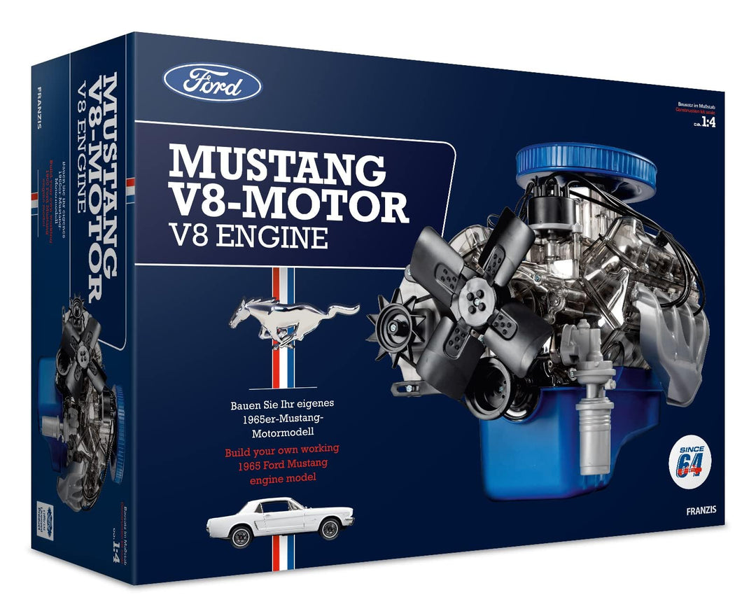 FRANZIS 67501 - Ford Mustang V8-Motor, originalgetreuer Motorbausatz im Massstab 1:4, inkl. Soundmod