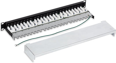 TRENDnet TC-P24C6AS 24-Port Cat6A geschirmtes 1U Patch Panel, 1000BASE-T/10GBASE-T unterstützt, Komp