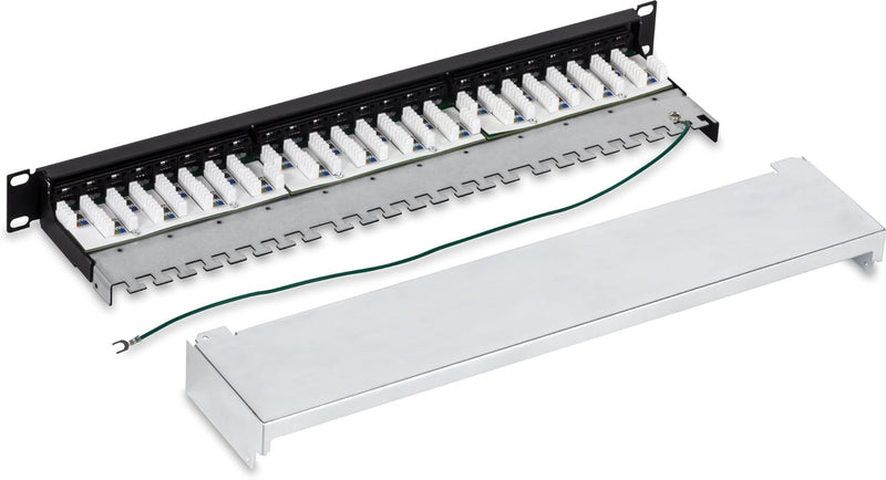 TRENDnet TC-P24C6AS 24-Port Cat6A geschirmtes 1U Patch Panel, 1000BASE-T/10GBASE-T unterstützt, Komp