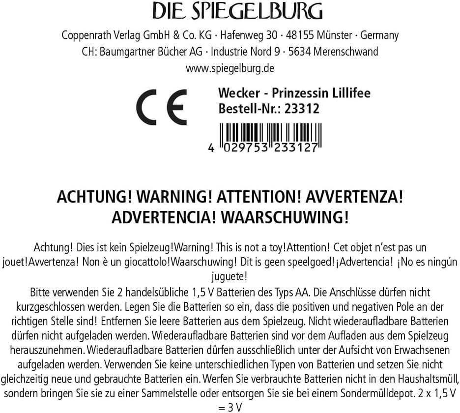 Die Spiegelburg - Wecker - Prinzessin Lillifee