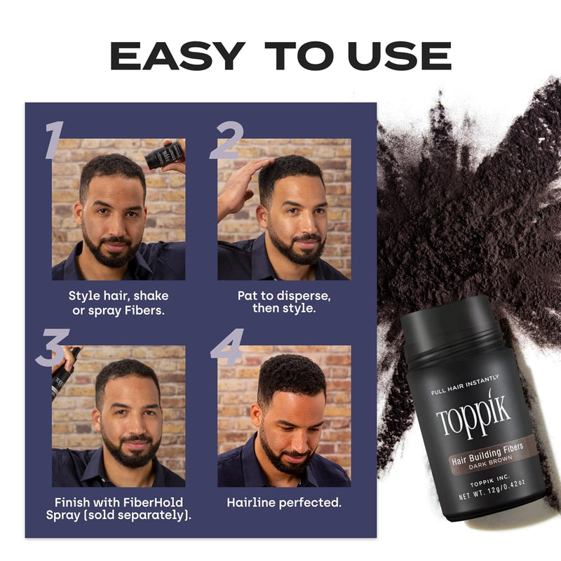 Toppik Haarfasern, Mittelbraun, natürlich gewonnene Fasern aus Keratin für voller aussehendes Haar 2