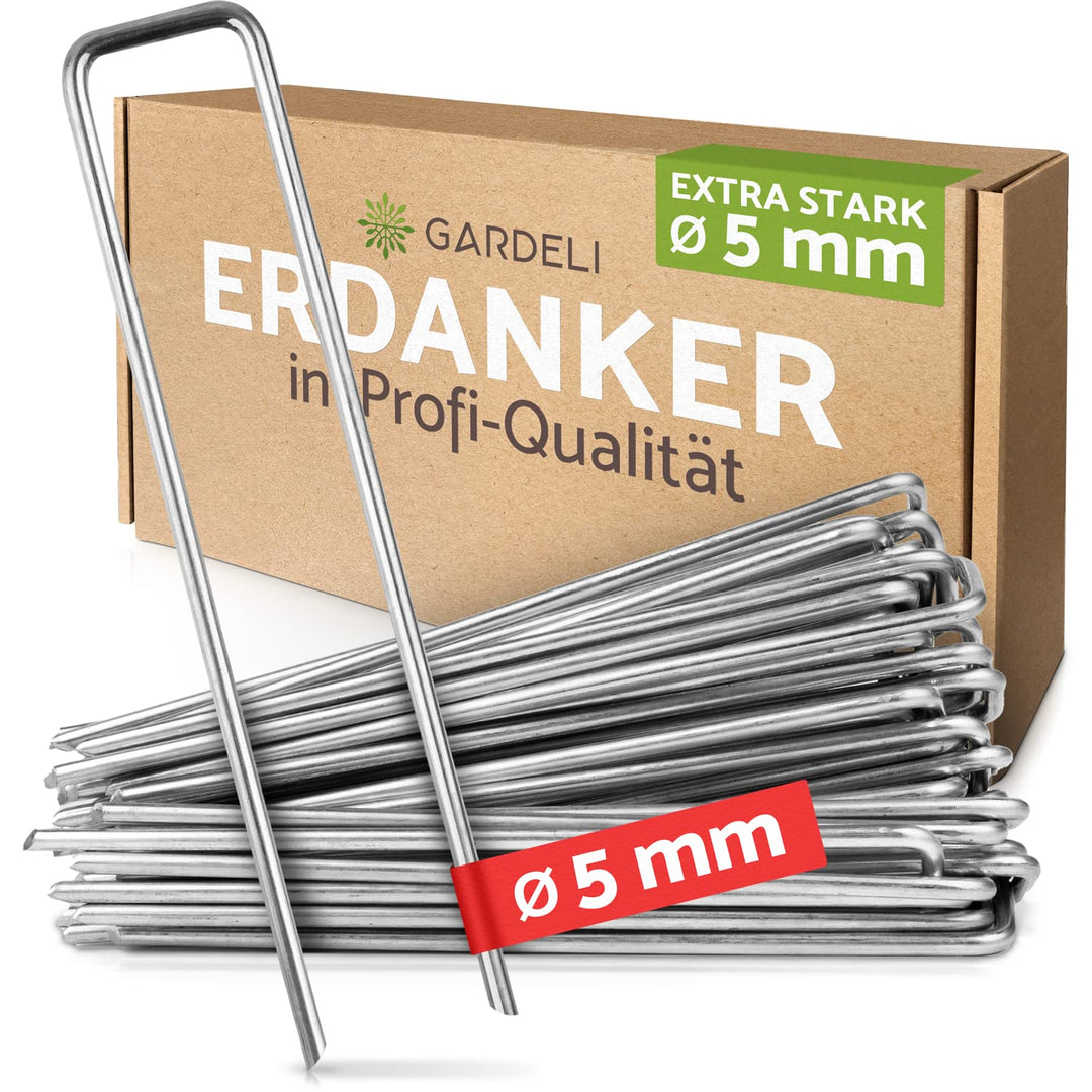 Anti-Rost Erdanker (Ø 5 mm) für extrem Harte Böden – Unglaublich Stabiler, verzinkter Stahldraht (ro