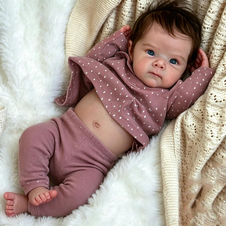Zero pam Reborn Baby Vollsilikon Lebensecht, Reborn Baby Mädchen, 48CM Reborn Puppen Lebensecht, Pup