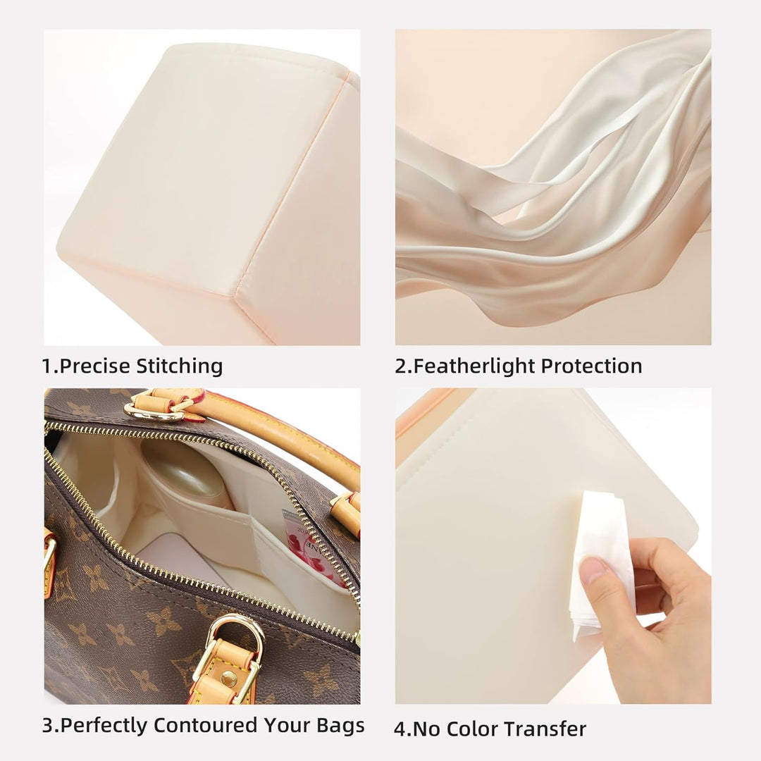 DGAZ Handtasche Tasche Organizer, Seide Innentaschen für LV Speedy Nano/20/25/30/35/40/45 Tasche, Le