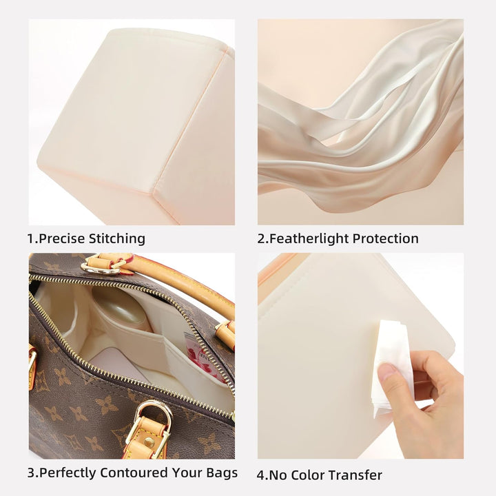 DGAZ Handtasche Tasche Organizer, Seide Innentaschen für LV Speedy Nano/20/25/30/35/40/45 Tasche, Le