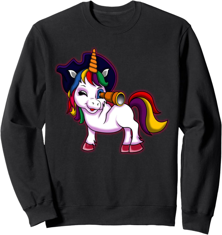 Halloween Mädchen Einhorn Pirat Jolly Roger Kinder Kleinkinder Sweatshirt