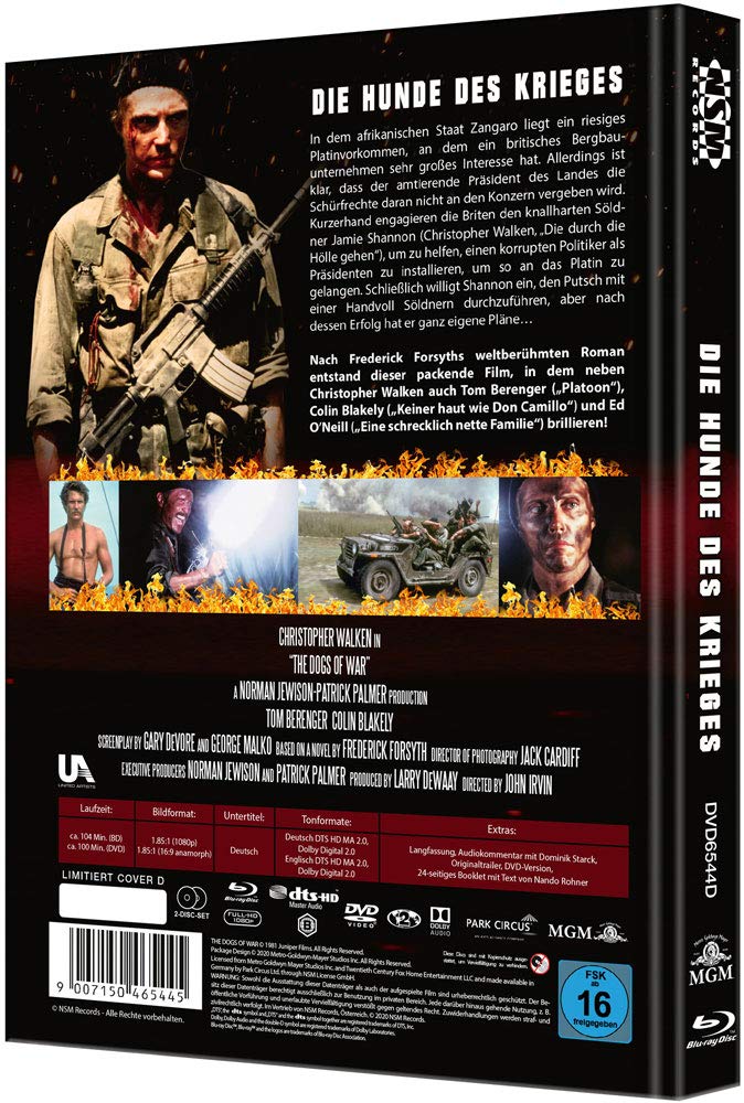 Hunde des Krieges - The Dogs of War [Blu-Ray+DVD] - uncut - limitiertes Mediabook Cover D, Blu-ray