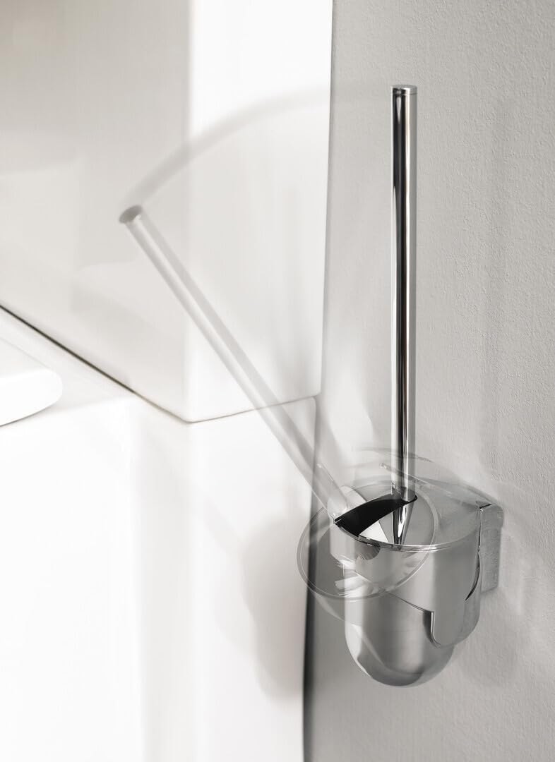 Emco System 2 Toilettenbürsten-Garnitur, chrom, Toilettenbürste mit Halterung, WC-Garnitur, Wandmont