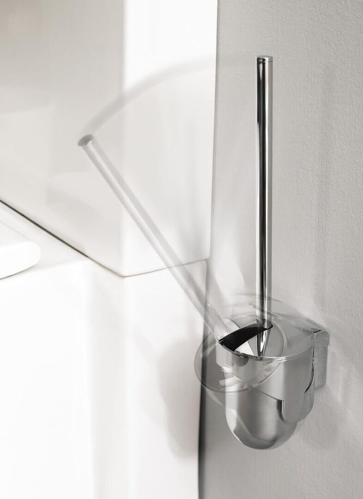 Emco System 2 Toilettenbürsten-Garnitur, chrom, Toilettenbürste mit Halterung, WC-Garnitur, Wandmont