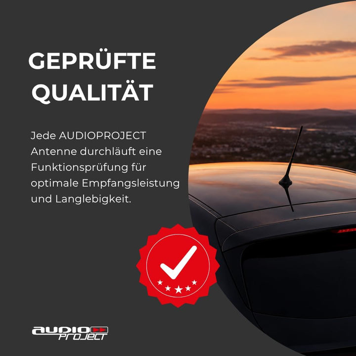 Audioproject A280 - Autoantenne 28cm Raku 2 + Verstärker - kompatibel für VW Golf 4 5 6 7 Passat Lup