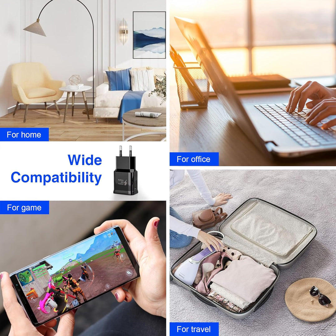 4er-Pack Handy Ladegeräte, USB Schnellladegerät Netzteil Ladeadapter Kompatibel mit Samsung Galaxy S