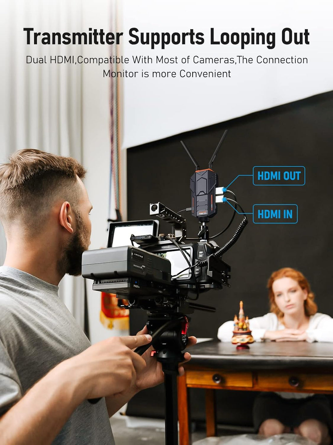 Drahtloses Videoübertragungs Set 200M, Lemorele Wireless Videoübertragungssystem 1080p60 Mit HDMI Lo