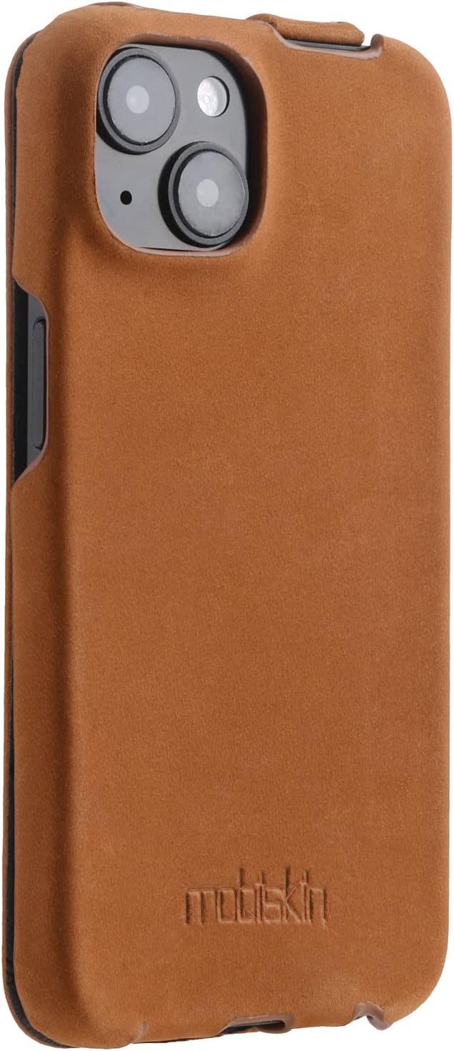 Mobiskin Hülle passend für Apple iPhone 14 Plus (6,7 Zoll), Handyhülle mit echtem Leder, Case, Schut