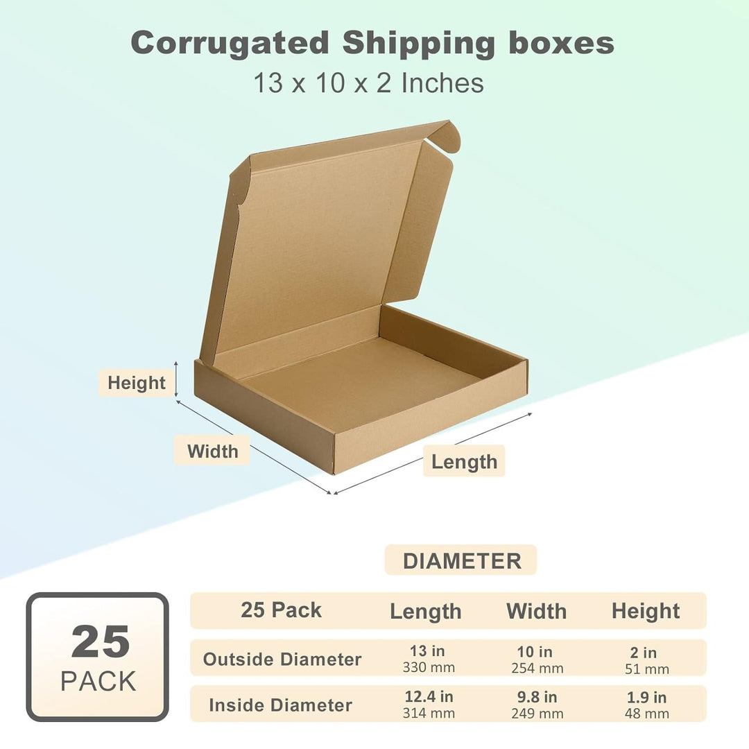 HORLIMER 25 Stück Versandkarton Klein Karton Box, 33x25,4x5,1 cm Verpackungskartons aus Wellpappe fü