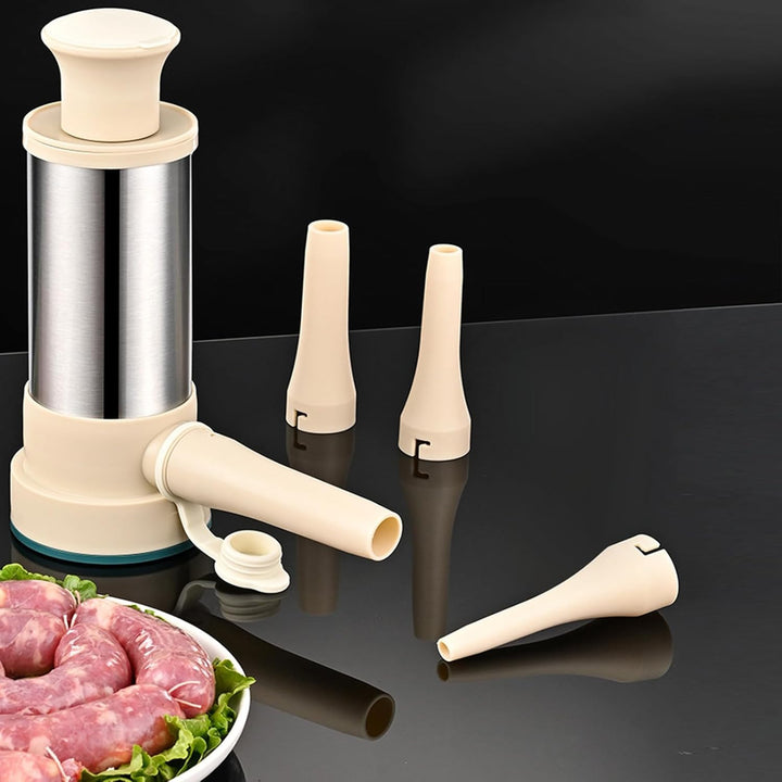 Wurstfüllmaschine Edelstahl, Manuell Wurstmaschine, Wurstfüller, Wurstfüller Füllrohre, 2 In 1 Wurst