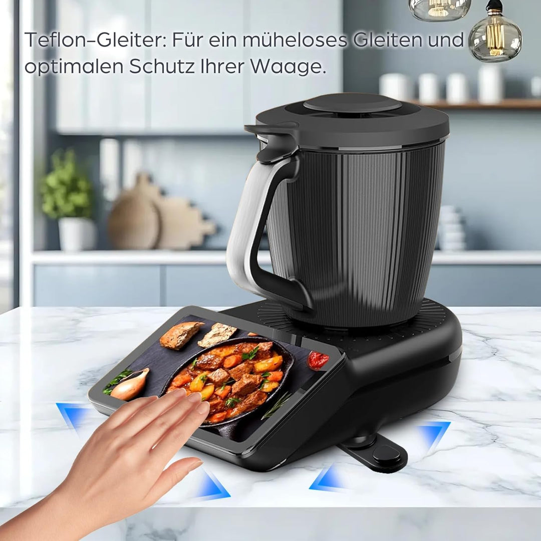 Gleitbrett für Thermomix TM7 – Rutschfestes, matt-schwarzes Kunststoff-Gleitbrett mit integriertem S