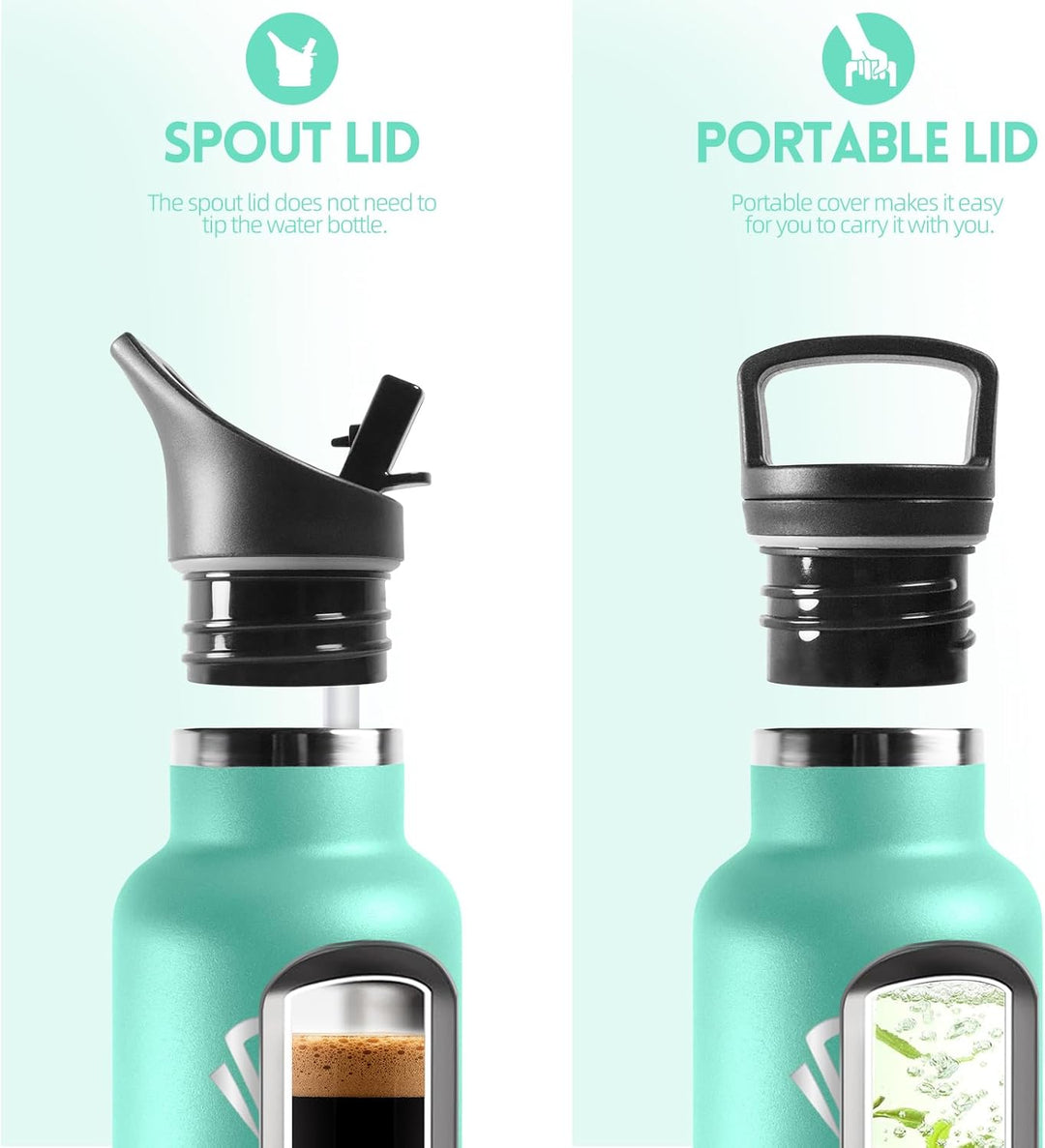 Trinkflasche 750ML BPA-Frei, Auslaufsichere Isolierflasche Doppelwandig, Wasserflasche Edelstahl mit