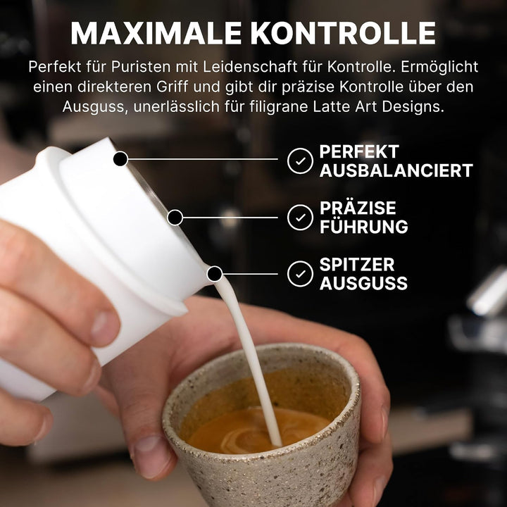 Subminimal FlowTip Handloser Krug | Milchaufschäumer, schäumender Krug für Premium-Kaffee im Barista
