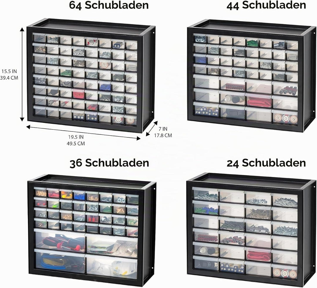 Iris USA, Inc. 64 Schubladen 64 Drawer schwarz, 64 Schubladen