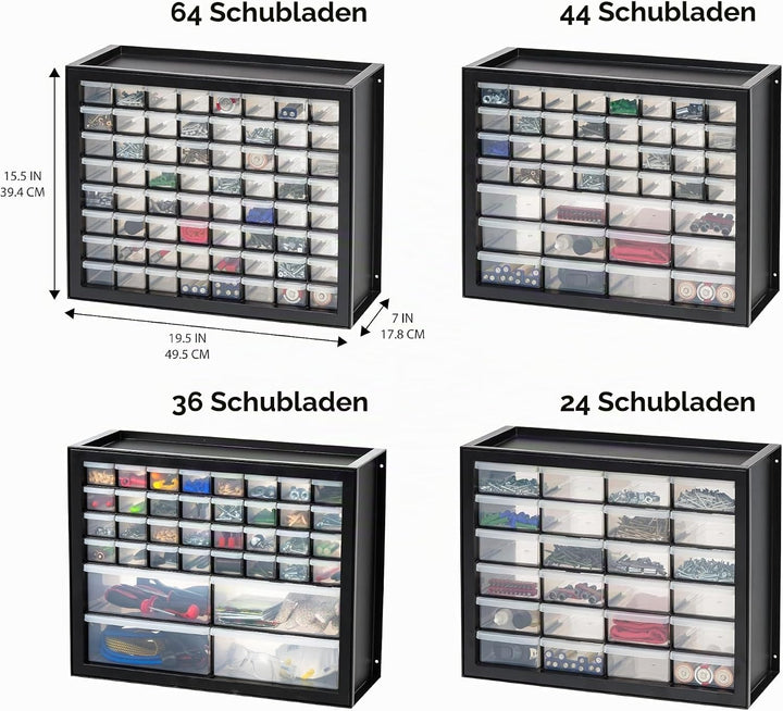 Iris USA, Inc. 64 Schubladen 64 Drawer schwarz, 64 Schubladen
