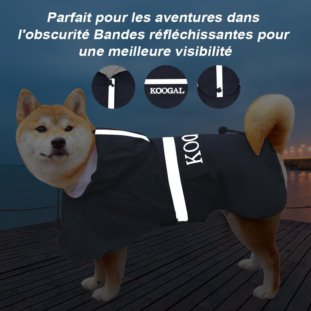 Grosse Hunde Regenjacken Mit Kapuze,Hunde Regenmantel,Mit Reflektierenden Sicherheitsstreifen, Wasse