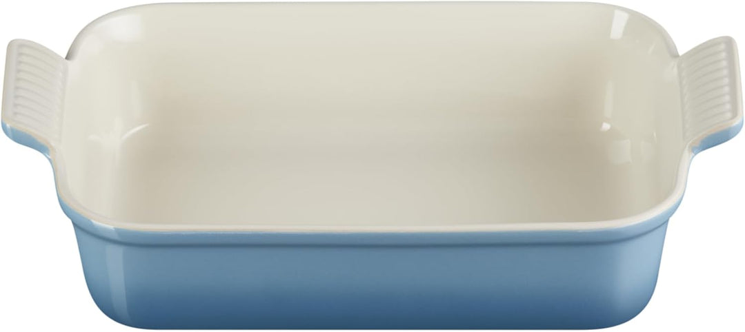 Le Creuset Rechteckige Auflaufform Tradition aus Steinzeug, 26 cm, 2.4 Liter, Chambray, 711022643400