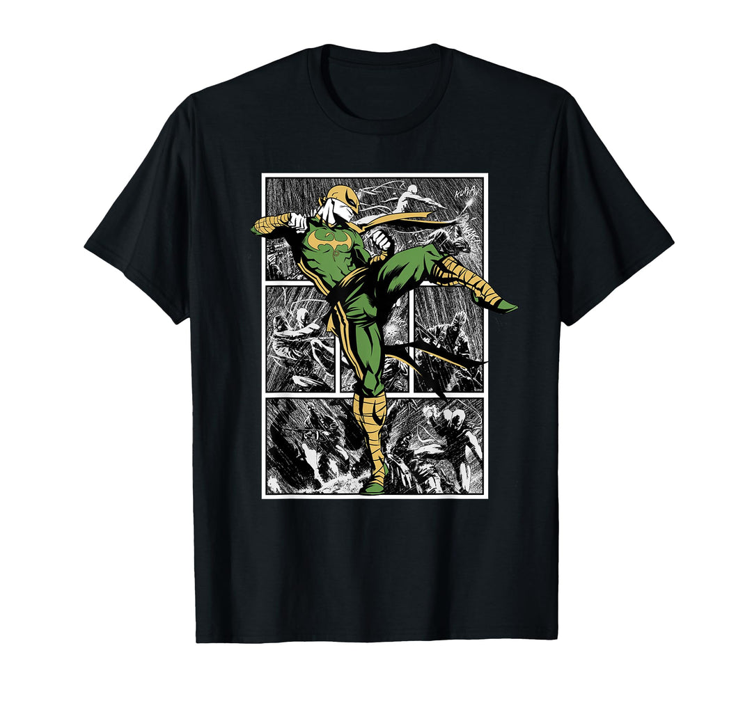 Men's Marvel Iron Fist Rain Battle Graphic T-Shirt 2XL Olive