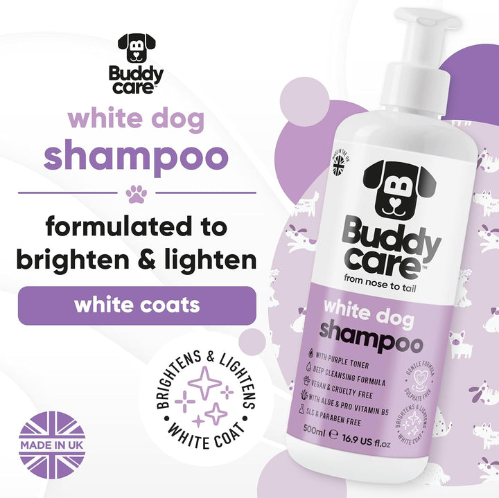 Hundeshampoo Weisses Fell von Buddycare - Aufhellendes und Aufhellendes Shampoo für Hunde - Tiefenre