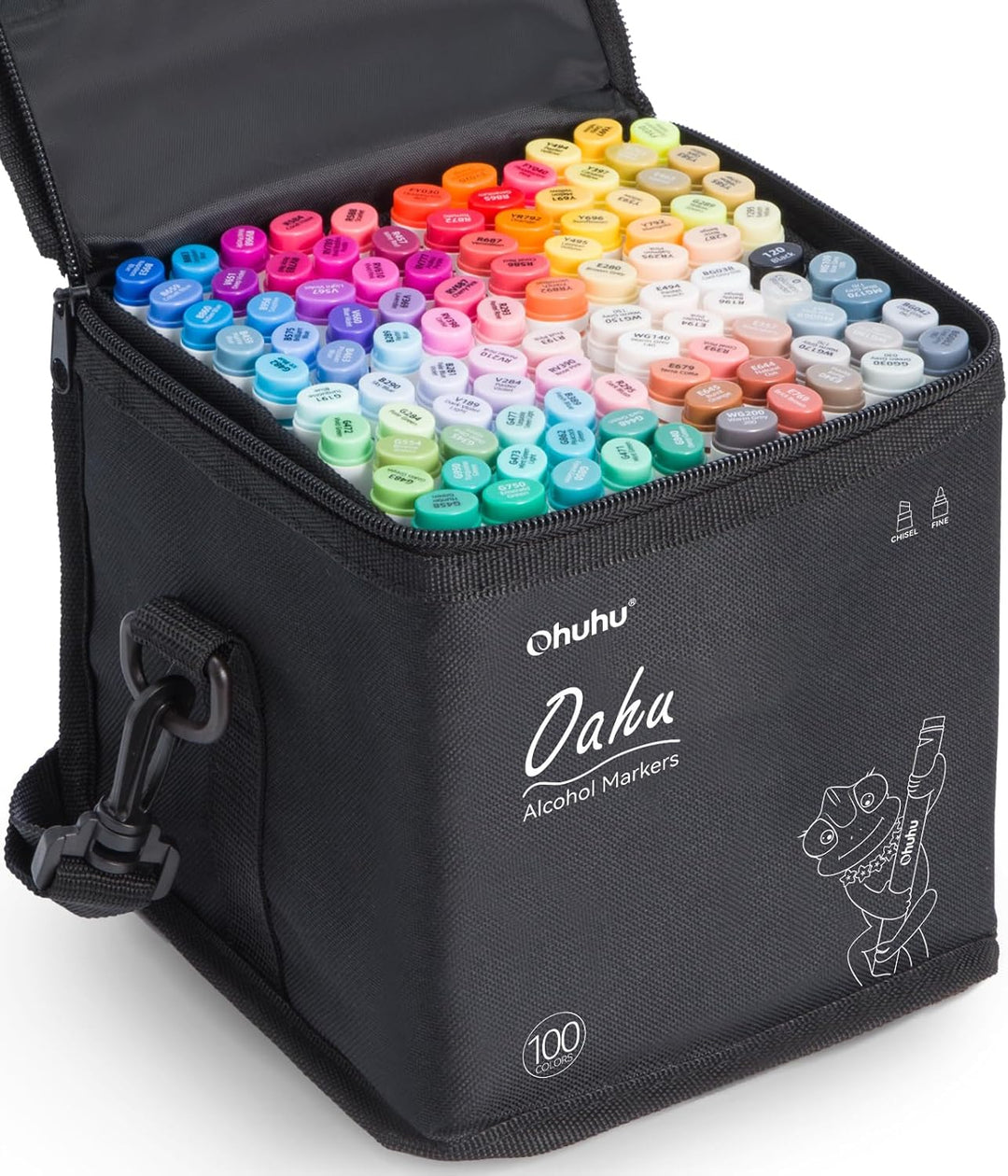 Ohuhu Marker Stifte, 100 Farben Stiften Marker Pen verdoppelt spitzt Kunst Sketch Twin Marker Stifte