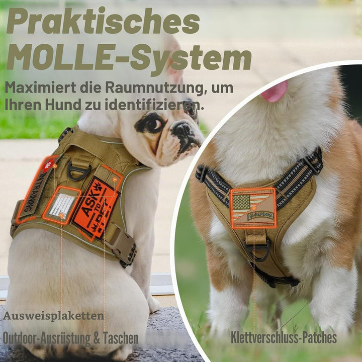 rabbitgoo Hundegeschirr Grosse Hunde, Anti Zug Geschirr Hund Verstellbar mit Griffe Verbreitert, Rob