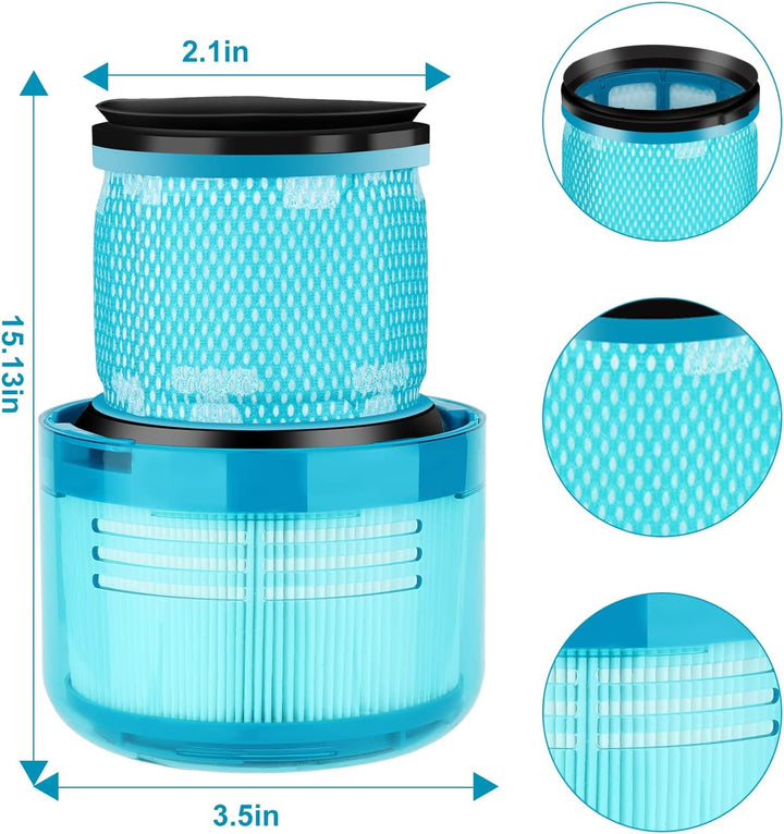2 Stück Ersatzteile Filter für Dyson V15 V11 SV14 SV22 Detect Absolute Animal Extra Pro Torque Drive