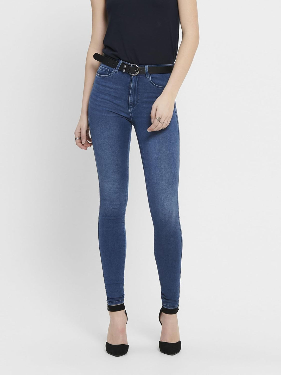 ONLY Female Skinny Jeans ONLBLUSH Mittlere Taille Skinny Fit Knöchellang Jeans Klassisch XS Kurz Bla