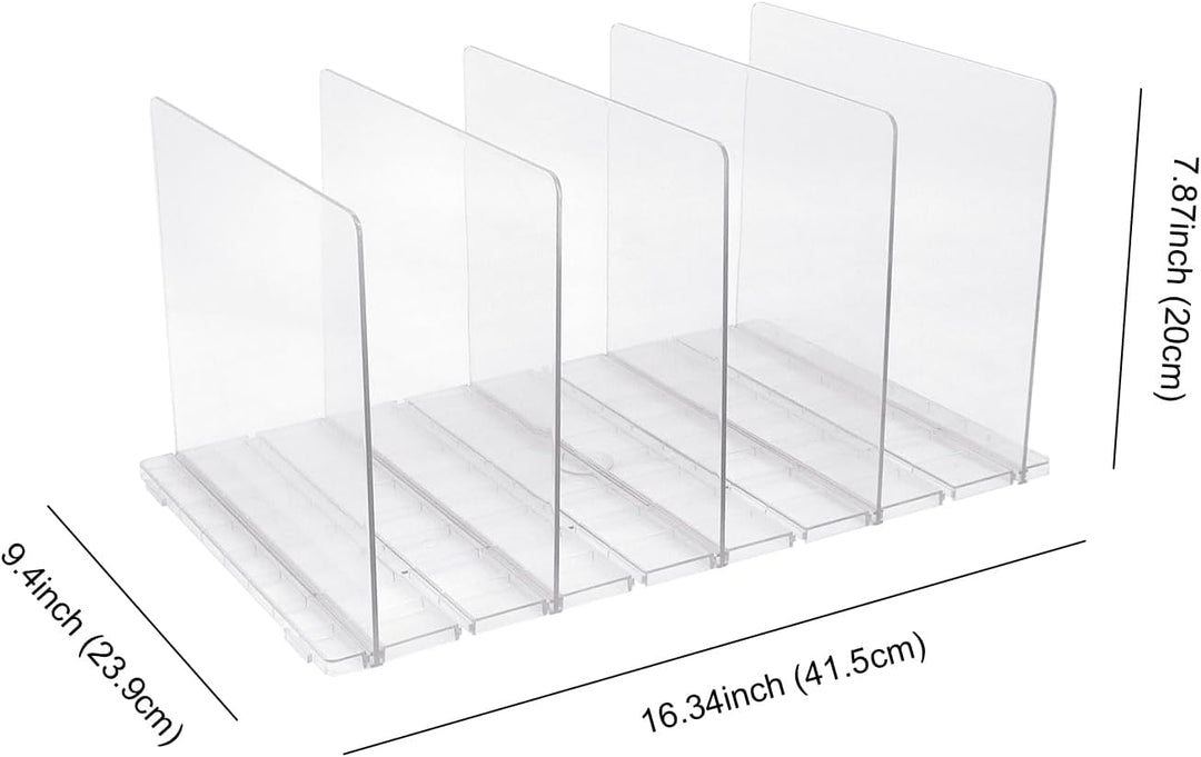 5 Stück Verstellbare Regalteiler, Transparenter Handtaschen Organizer für Schrank, Schrankregaltrenn