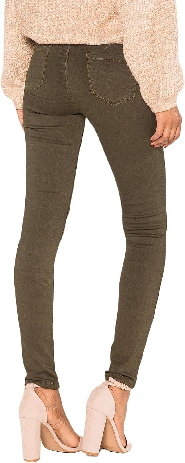 Nina Carter P106 Damen Jeanshosen Slim Fit Push-Up Skinny Jeans Mid-High Waist M Slim Khaki (P106-2)