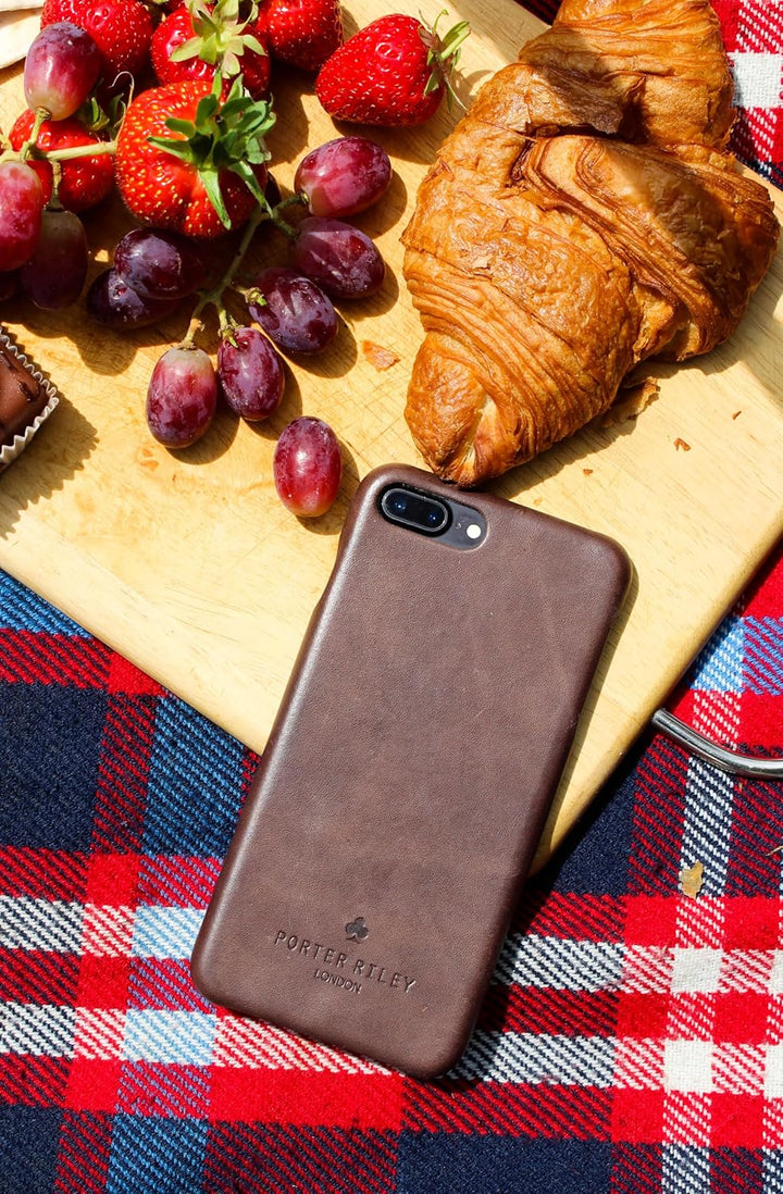 Porter Riley - Lederhülle für iPhone 8 Plus/iPhone 7 Plus. Premium Ultra Dünn Echtleder Cover/Ledert