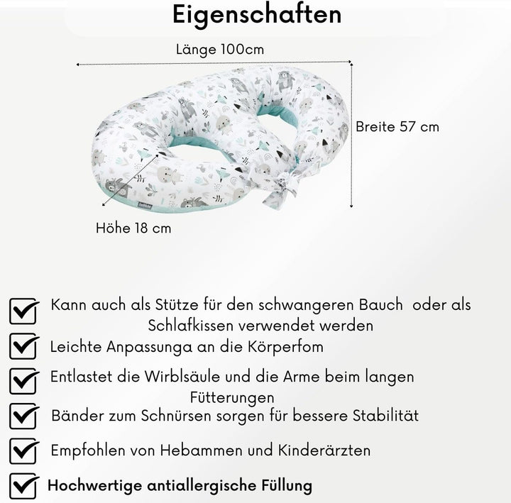 Bellochi Growing in style Stillkissen Zwillinge, Stillkissen XXL, Nursing Pillow - Schwangerschaftsk