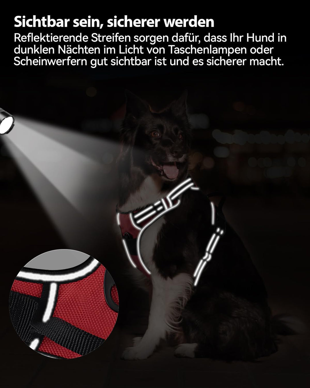 Joytale Hundegeschirr Grosse Hunde, reflektierendes Geschirr Hund, luftdurchlässige Anti Zug Hundege