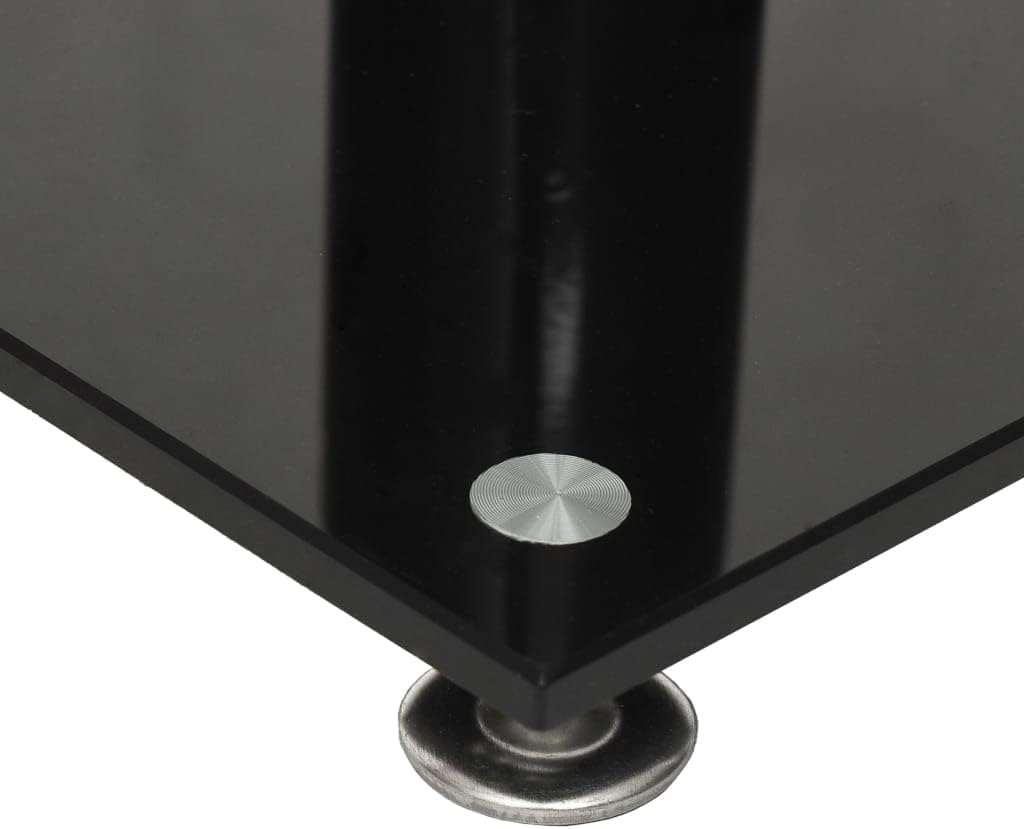 vidaXL Lautsprecher-Ständer 2 STK. Schwarz Hartglas 1 Säule 40 x 40 x 86 cm Schwarz, 40 x 40 x 86 cm