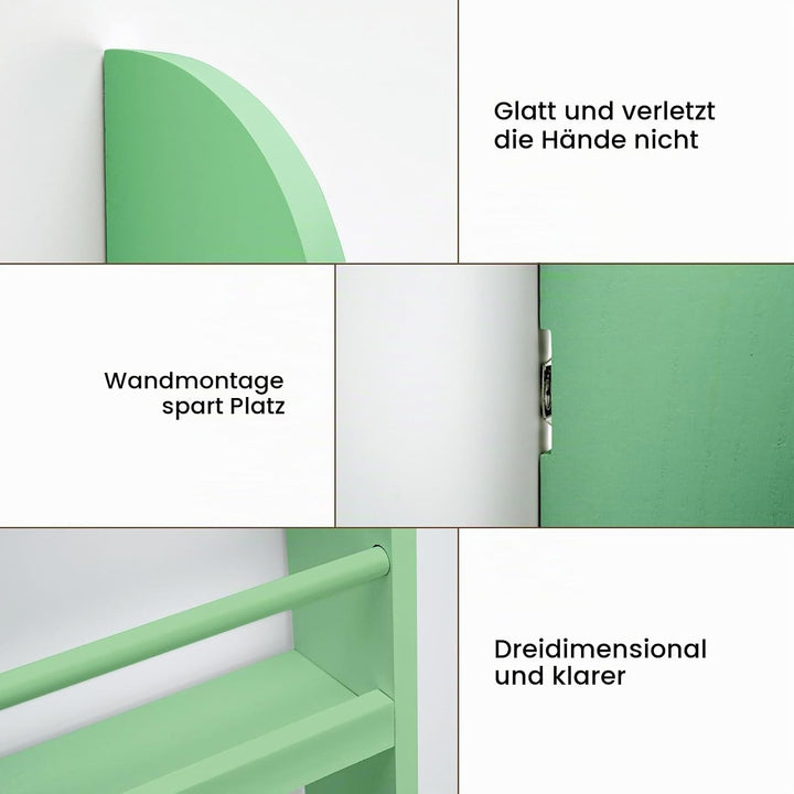 Kinderbücherregal mit Aufbewahrungsfach – Regenbogenfarben Bücherregal aus weicher Leinwand für Kind