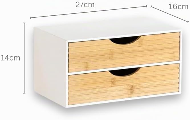KESPER | Organizer mit 2 Schubladen, Material: FSC®-zertifizierte Spanplatte &amp; Bambus, Masse: 27 x 1