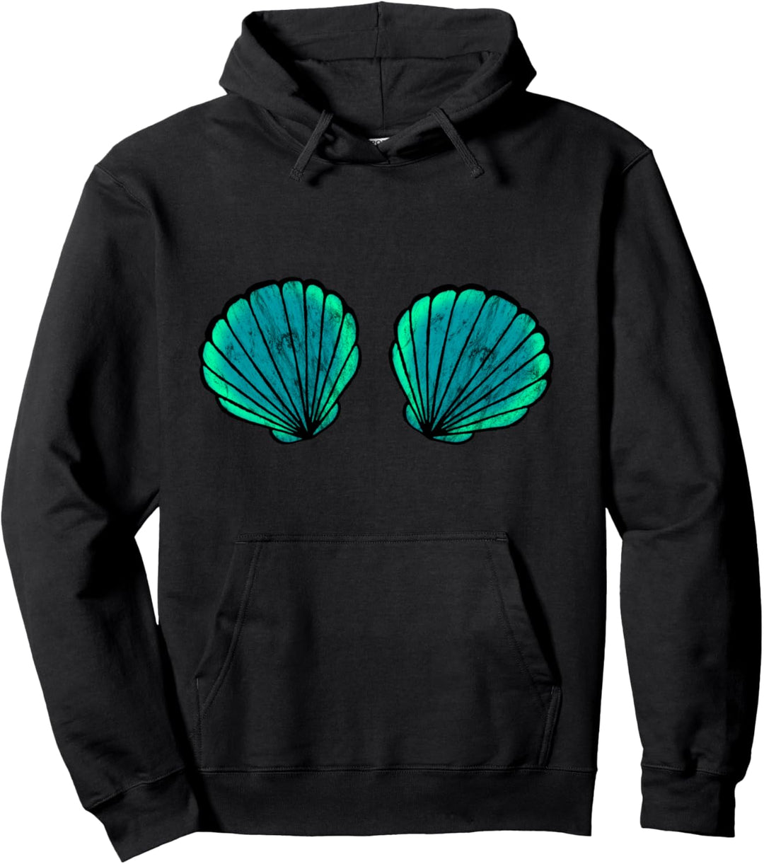 Nixe Meerjungfrau Muschel Nixen Bikini BH Strand Kostüm Pullover Hoodie