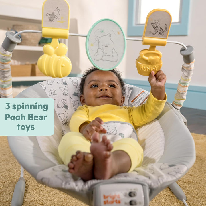 Bright Starts, Disney Winnie the Pooh Classic Pals Vibrierende Babywippe Babyschaukel mit Melodien &