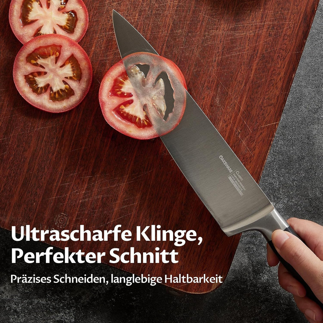 OAKSWARE Messerset, Küchenmesser Set 3-tlg hochwertigem Carbon Edelstahl, Ultra Scharfes Messer set