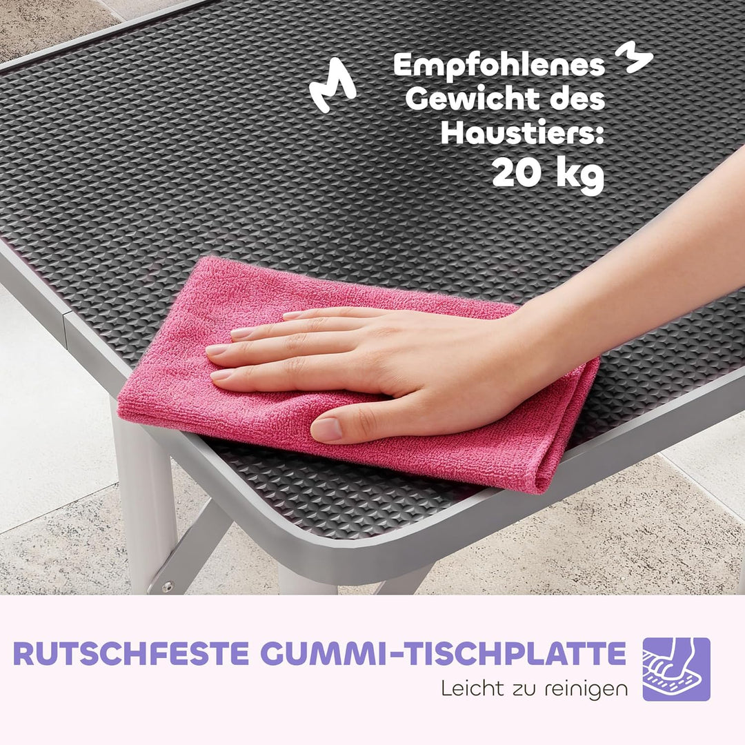 PawHut Trimmtisch klappbar Tierpflegetisch Schertisch Pflegetisch für Hunde Katzen Metall Schwarz 81