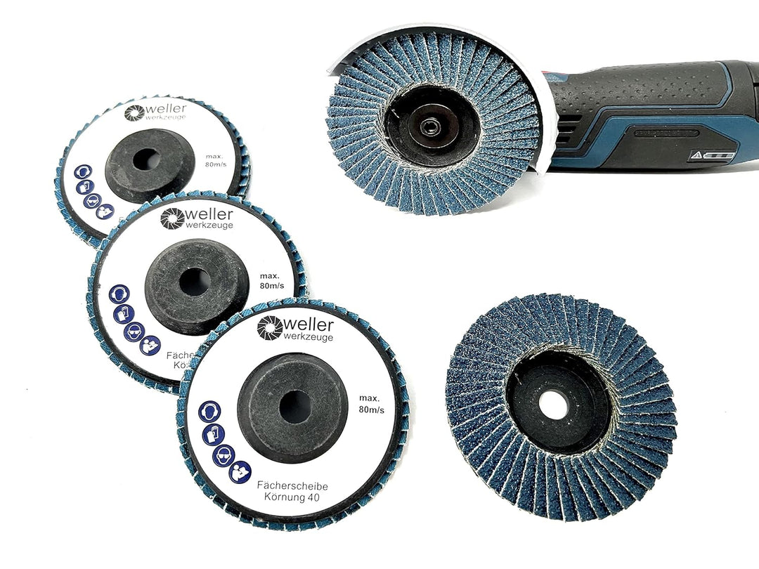 4er Set Fächerscheibe 76x10mm Körnung 40 passend für Bosch GWS 10,8 10 8 12V 12 76 Zubehör Mini Akku