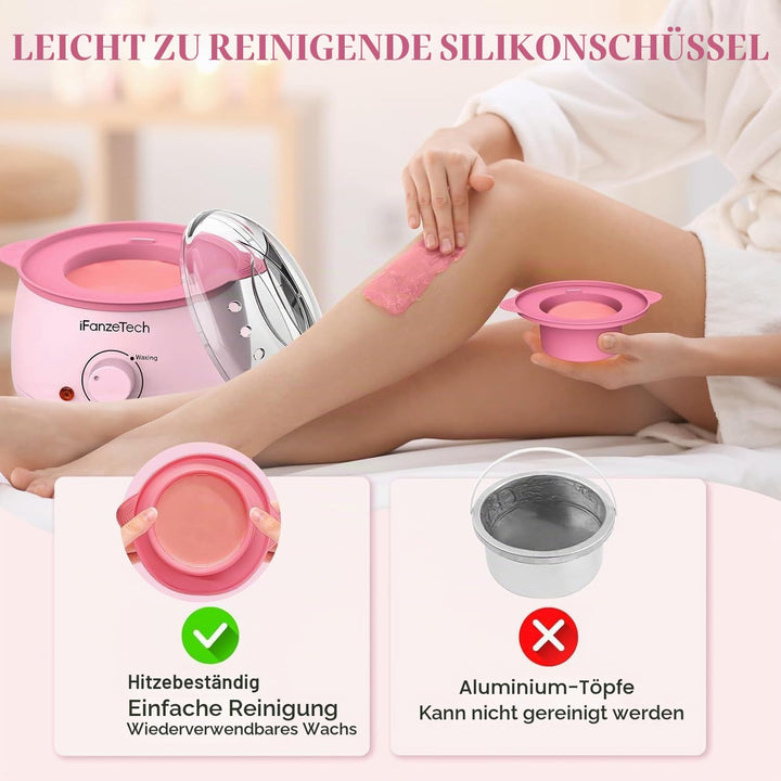 iFanzeTech Wax Maschine Waxing Set Frauen: Wachs Haarentfernung - Wachswärmer Wachsgerät zur haarent
